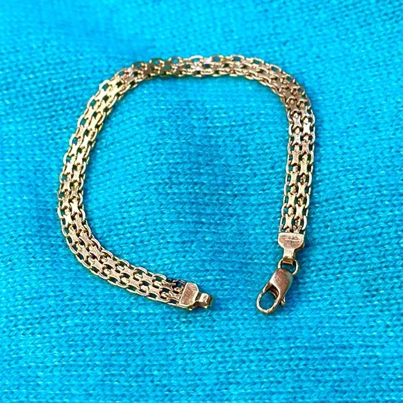 Elegant Italian Gold Chain Bracelet 14k 6.3 g. - Picture 1 of 4